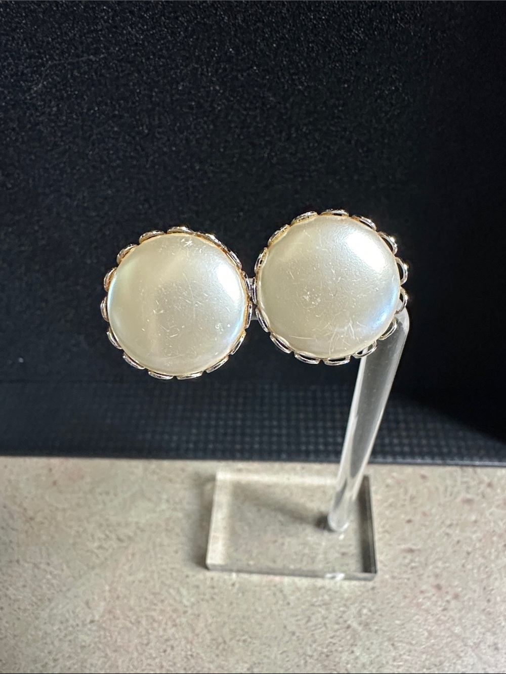 Vintage 1960’s Sarah Coventry Double Sided Faux Pearls/Crystals Clip-On Earrings